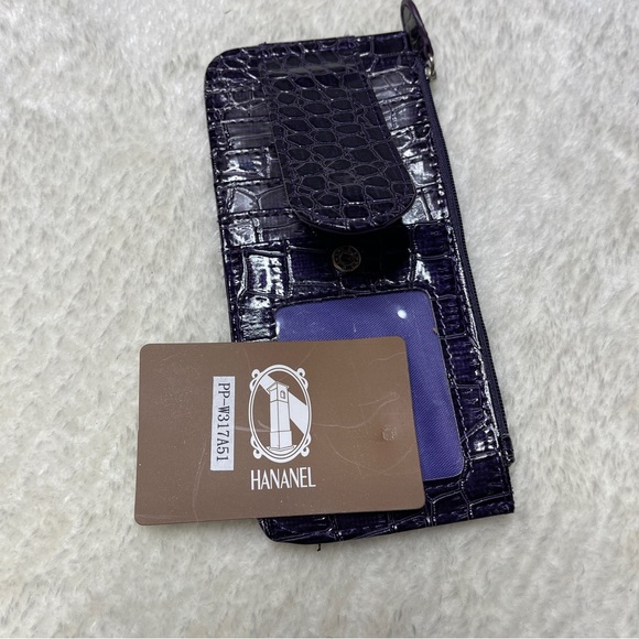 Hananel Reptile Print Purple Wallet - Picture 5 of 10